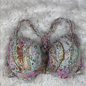 Victoria's Secret “The Fabulous” Add 2 Cup Size Printed Bikini Top